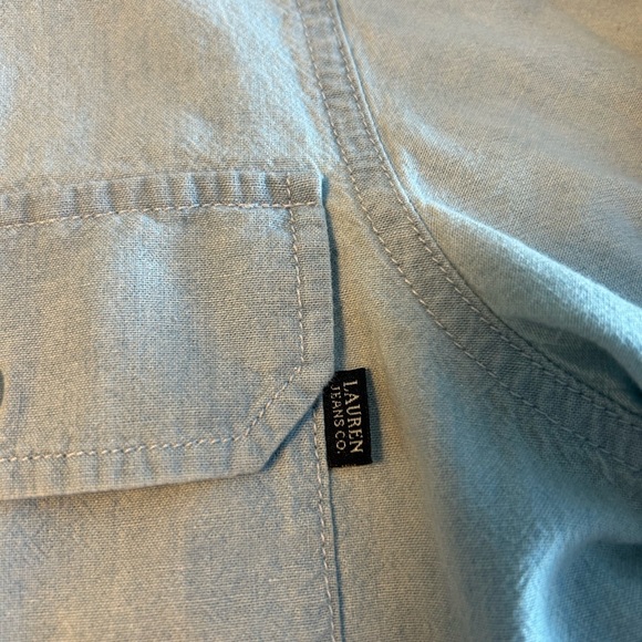 Lauren Jeans Co By Ralph Lauren, Button Up Chambray Shirt Womens Small - Picture 4 of 11